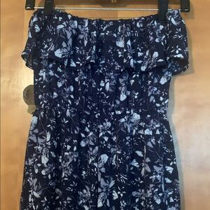 Princess Vera Wang Navy & White Strapless Jumpsuit w/Flounce Elastic NWT Size M
